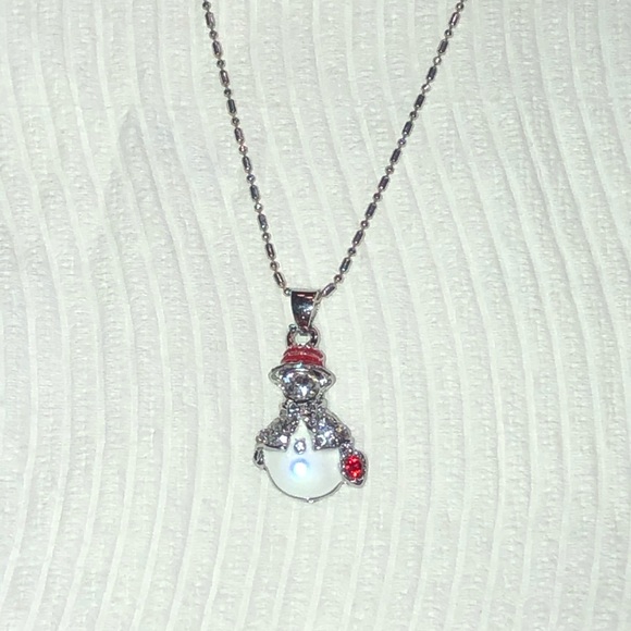 Swarovski crystal snowman Christmas silver chain - Picture 6 of 8